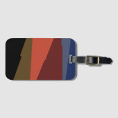 モダンカラフルストライプ虹三角形パターン ラゲッジタグ (正面横)