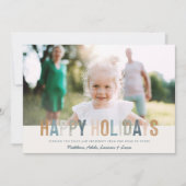 モダンカラフルタイポグラフィハッピーホリデー写真 シーズンカード (正面)