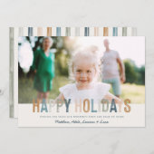 モダンカラフルタイポグラフィハッピーホリデー写真 シーズンカード (正面/裏面)