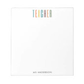 モダンカラフルタイポグラフィ先生 ノートパッド (正面)