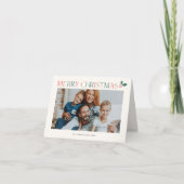 モダンカラフルタイポグラフィ3写真クリスマス シーズンカード (正面)
