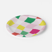 モダンカラフルタータンチェック ペーパープレート (アングル)