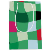 モダンカラフルタータンチェック ミディアムペーパーバッグ (正面)