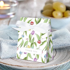 モダンカラフルチューリップフラワーサンキューパーティー フェイバーボックス