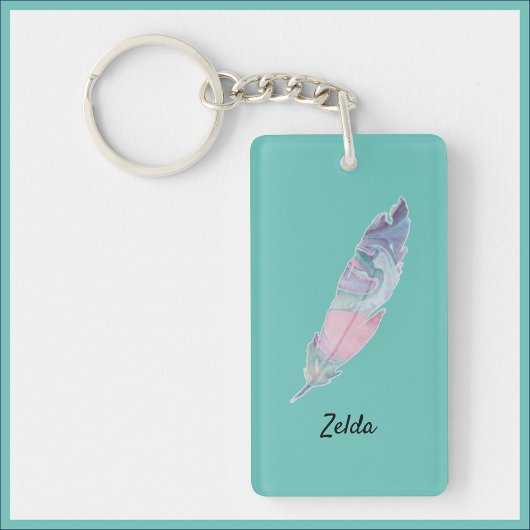 モダンカラフルティール（緑がかった色） キーホルダー