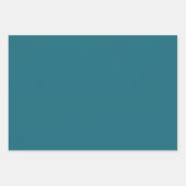 モダンカラフルティール（緑がかった色）ブルーシ無地のェーズ色3セット ラッピングペーパーシート (正面3)