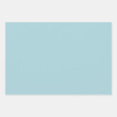 モダンカラフルティール（緑がかった色）ブルーシ無地のェーズ色3セット ラッピングペーパーシート (正面)