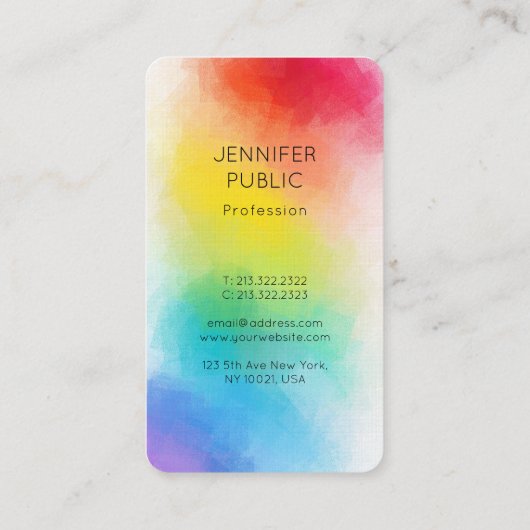 モダンカラフルテンプレートの色エレガント 名刺 (裏面)