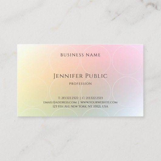 モダンカラフルテンプレートエレガントデザイントレンディー 名刺 (裏面)