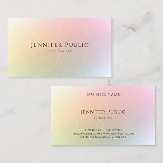 モダンカラフルテンプレートエレガントデザイントレンディー 名刺 (正面/裏面)