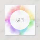 モダンカラフルテンプレートエレガントトレンディー スクエア名刺 (正面)