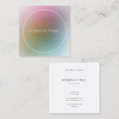 モダンカラフルテンプレートエレガントプロフェッショナル スクエア名刺 (正面/裏面)