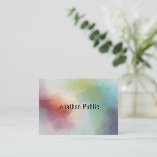 モダンカラフルテンプレート抽象芸術プロフェッショナル 名刺 (スタンド正面)