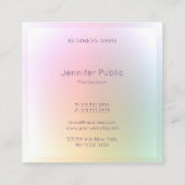 モダンカラフルテンプレート・スクリプトプロフェッショナル スクエア名刺 (裏面)