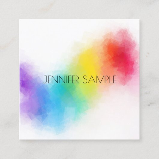 モダンカラフルデザインプロフェッショナルテンプレート スクエア名刺 (正面)