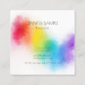 モダンカラフルデザインプロフェッショナルテンプレート スクエア名刺 (裏面)