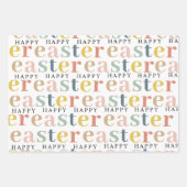 モダンカラフルハッピーイースターパステル ラッピングペーパーシート (正面)