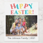 モダンカラフルハッピーイースターパーソナライズされた ワインラベル (シングルラベル)