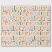 モダンカラフルハッピーイースター包み紙 ラッピングペーパー (フラット)