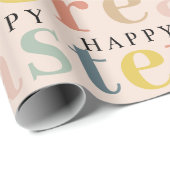 モダンカラフルハッピーイースター包み紙 ラッピングペーパー (ロールコーナー)