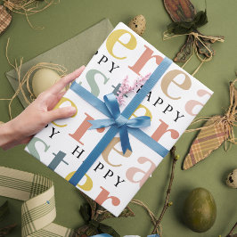 モダンカラフルハッピーイースター ラッピングペーパー