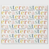 モダンカラフルハッピーイースター ラッピングペーパー (フラット)
