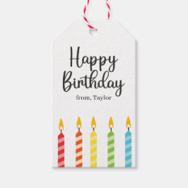 モダンカラフルハッピーバースデー ギフトタグ