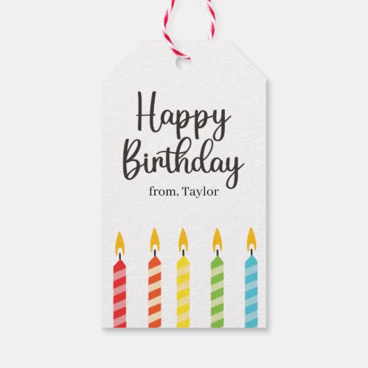 モダンカラフルハッピーバースデー ギフトタグ (裏面)