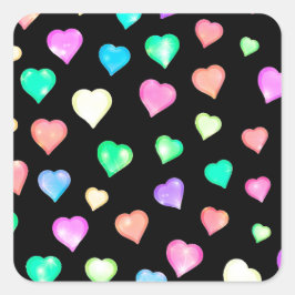 モダンカラフルハート スクエアシール