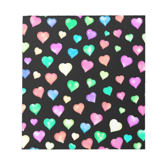 モダンカラフルハート ノートパッド (正面)