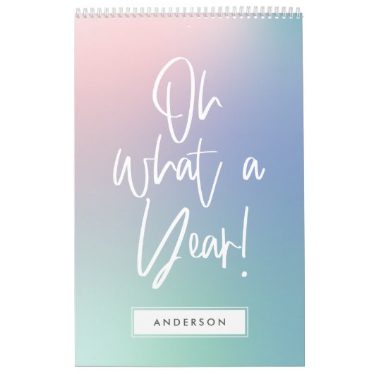 モダンカラフルパステルレインボー写真カレンダー カレンダー (カバー)