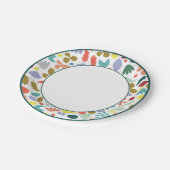 モダンカラフルパターン（の模様が）あるオーガニックグリ縁どン ペーパープレート (アングル)