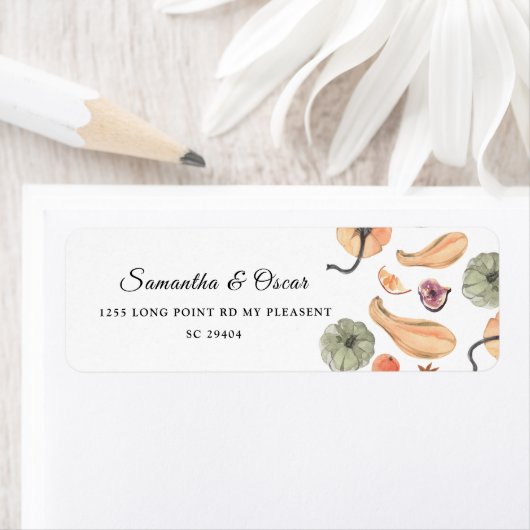 モダンカラフルパンプキン秋 ラベル (インサイチュ)