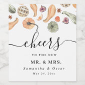 モダンカラフルパンプキン秋 ワインラベル (シングルラベル)