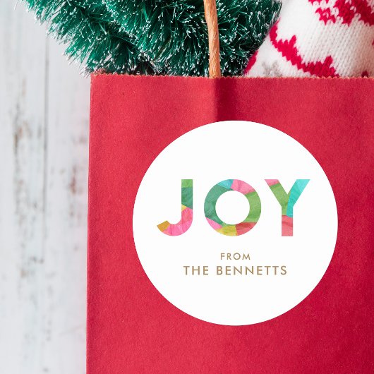 モダンカラフルパーソナライズされたクリスマス ラウンドシール