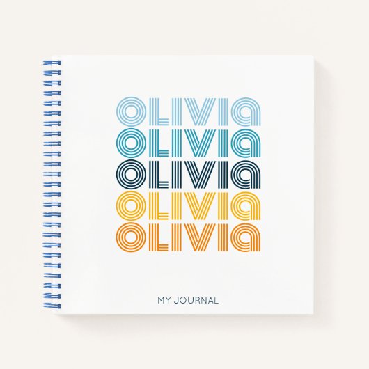 モダンカラフルパーソナライズされた名 ノートブック (正面)