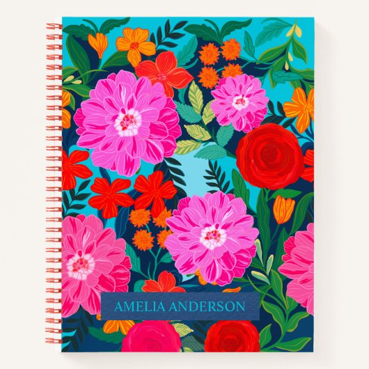 モダンカラフルパーソナライズされた名 ノートブック (正面)