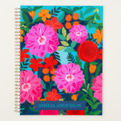 モダンカラフルパーソナライズされた名 プランナー手帳 (正面)