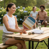 モダンカラフルビーチパーソナライズされた名 ピックルボールラケット