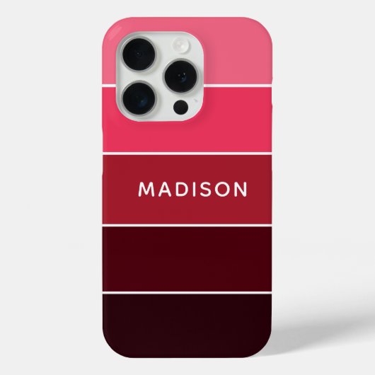 モダンカラフルピンク色のパーソナライズされたブロック名 Case-Mate iPhoneケース (裏面)