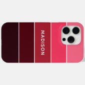 モダンカラフルピンク色のパーソナライズされたブロック名 Case-Mate iPhoneケース (裏面 (横))