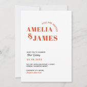 モダンカラフルファンキーはっきりしたWavy結婚 retro's 招待状 (正面)