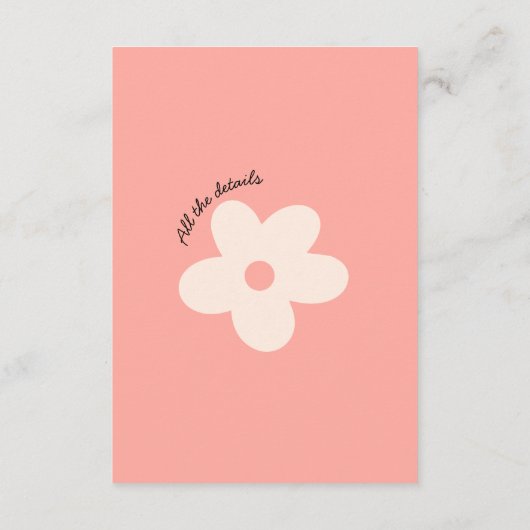 モダンカラフルファンキーユニーク結婚詳細 エンクロージャーカード (裏面)