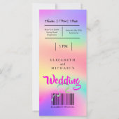 モダンカラフルフェスティバルピンクレインボー結婚ズ (裏面)