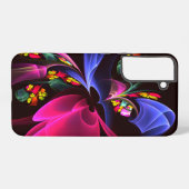 モダンカラフルフラワー抽象アートパターン #06 SAMSUNG GALAXYケース (裏面横)