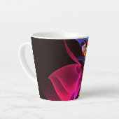モダンカラフルフラワー抽象芸術パターン #06 カフェラテマグ (左アングル)