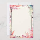 モダンカラフルフローラフレーム50誕生日 招待状 (裏面)