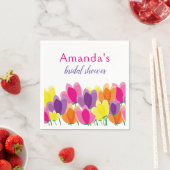 モダンカラフルフローラブライダルシャワー スタンダードカクテルナプキン (インサイチュ)