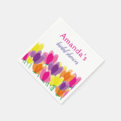 モダンカラフルフローラブライダルシャワー スタンダードカクテルナプキン (角)