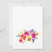 モダンカラフルフローララブイン開花ブライダルシャワー 招待状 (裏面)